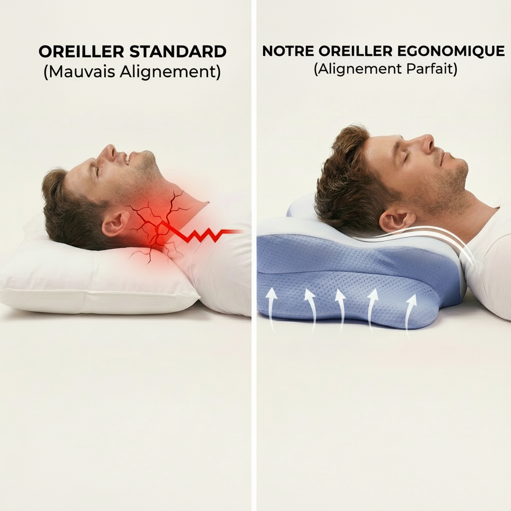 Cervicalm™ – Oreiller Ergonomique à Mémoire de Forme