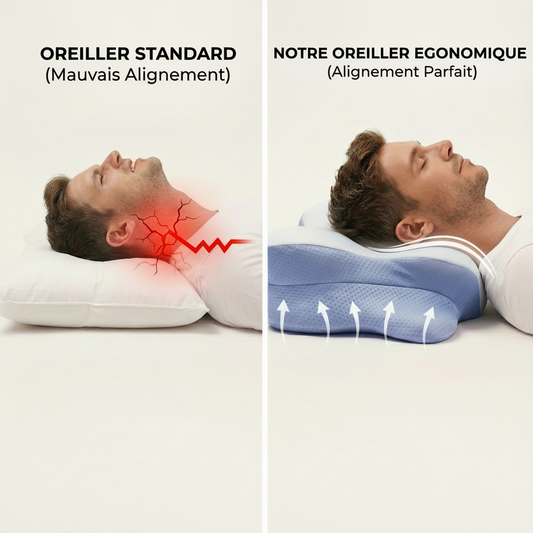 Cervicalm™ – Oreiller Ergonomique à Mémoire de Forme