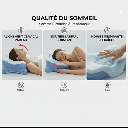Cervicalm™ – Oreiller Ergonomique à Mémoire de Forme